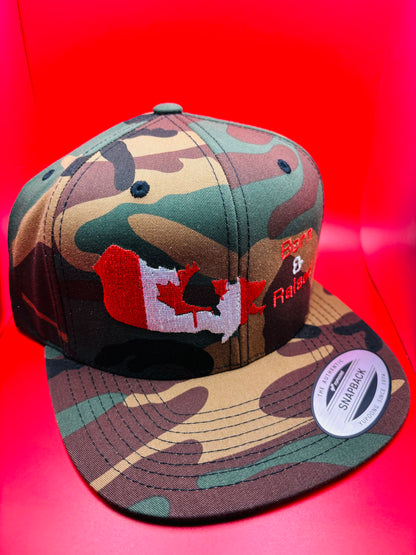 ‘Canadian Born and Raised’ Multicam Snapback Hat - Ryze North 