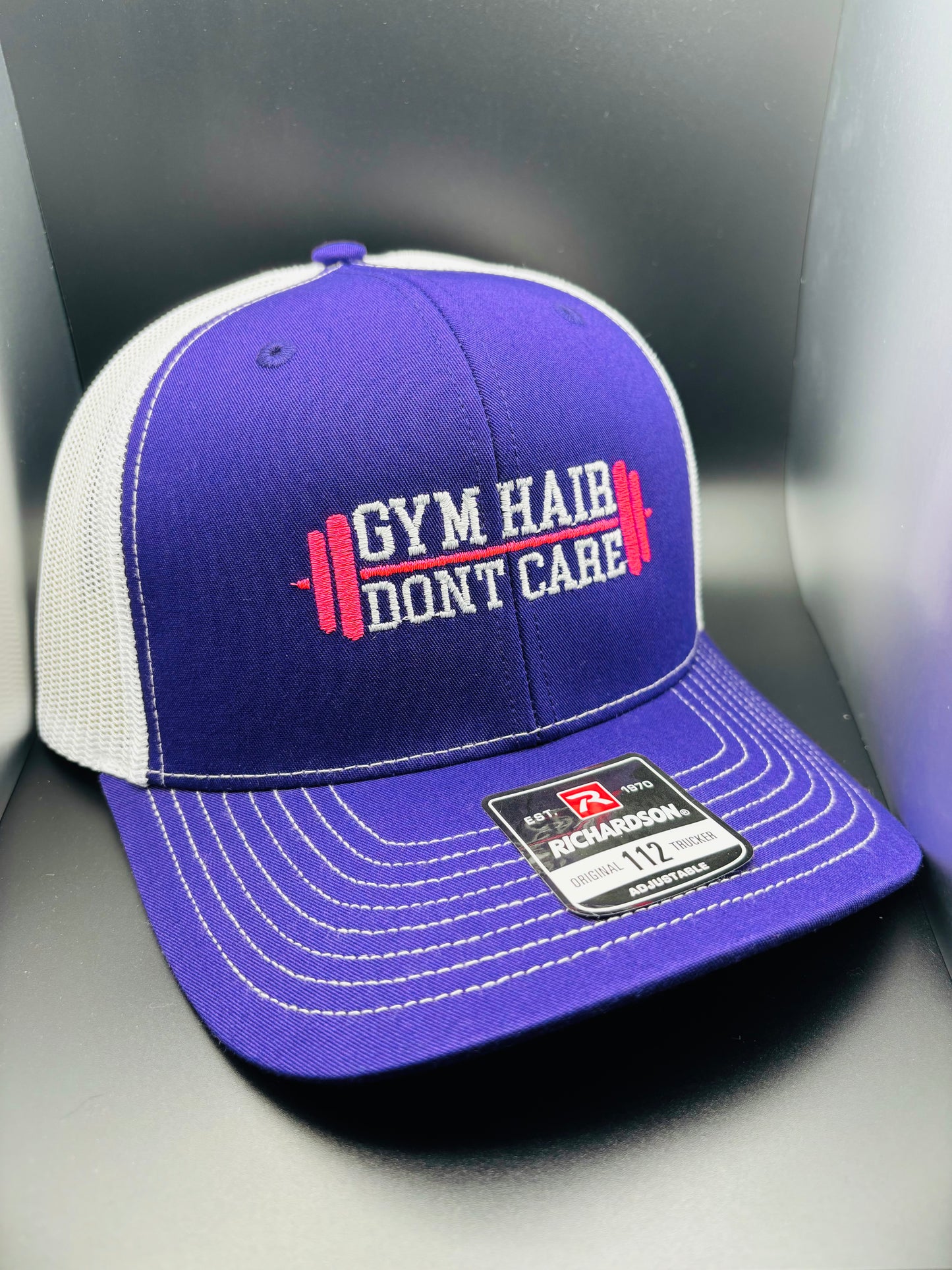 ‘Gym Hair Don’t Care’ Embroidered SnapBack Trucker Hat - Ryze North 