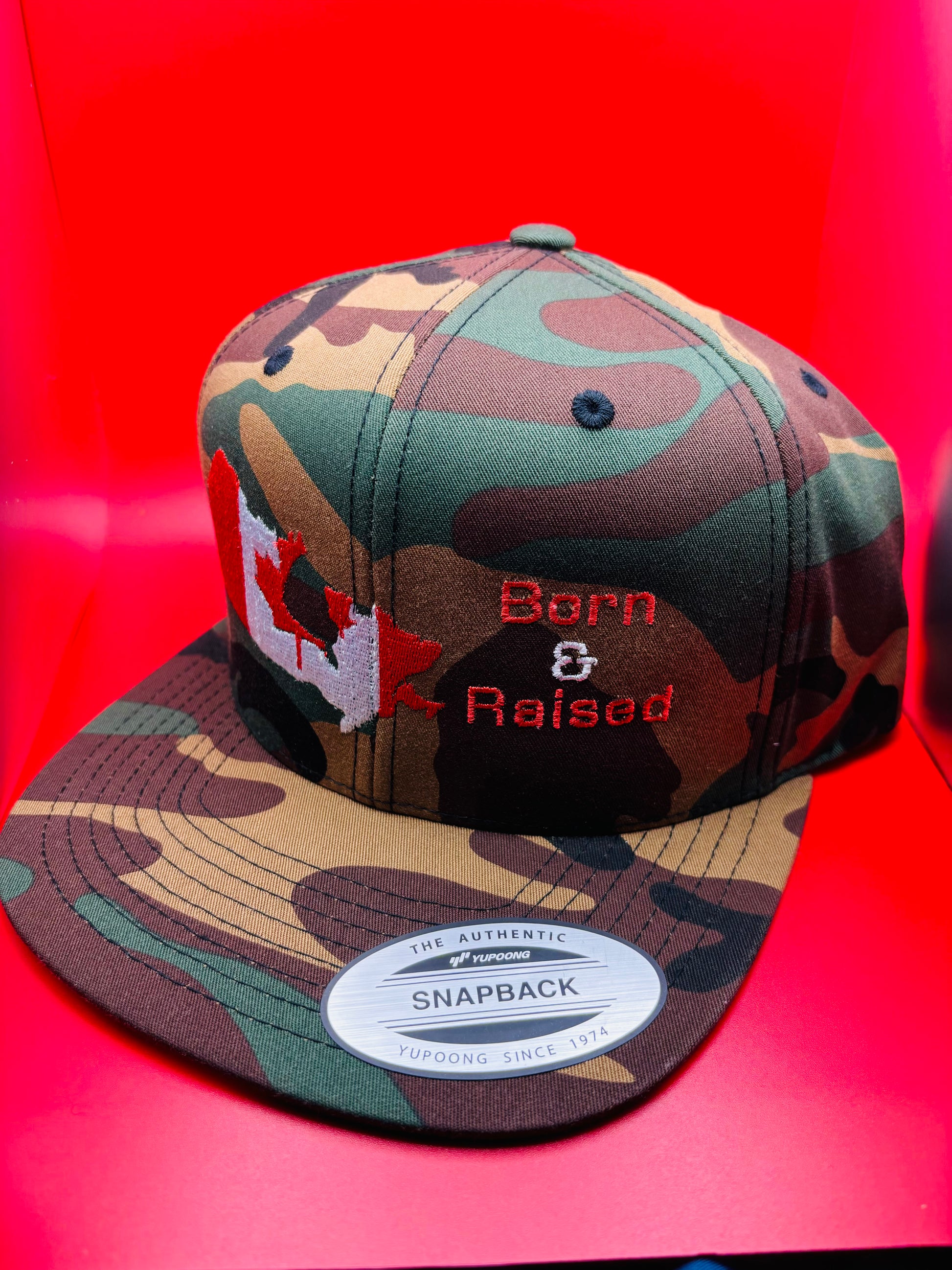 ‘Canadian Born and Raised’ Multicam Snapback Hat - Ryze North 