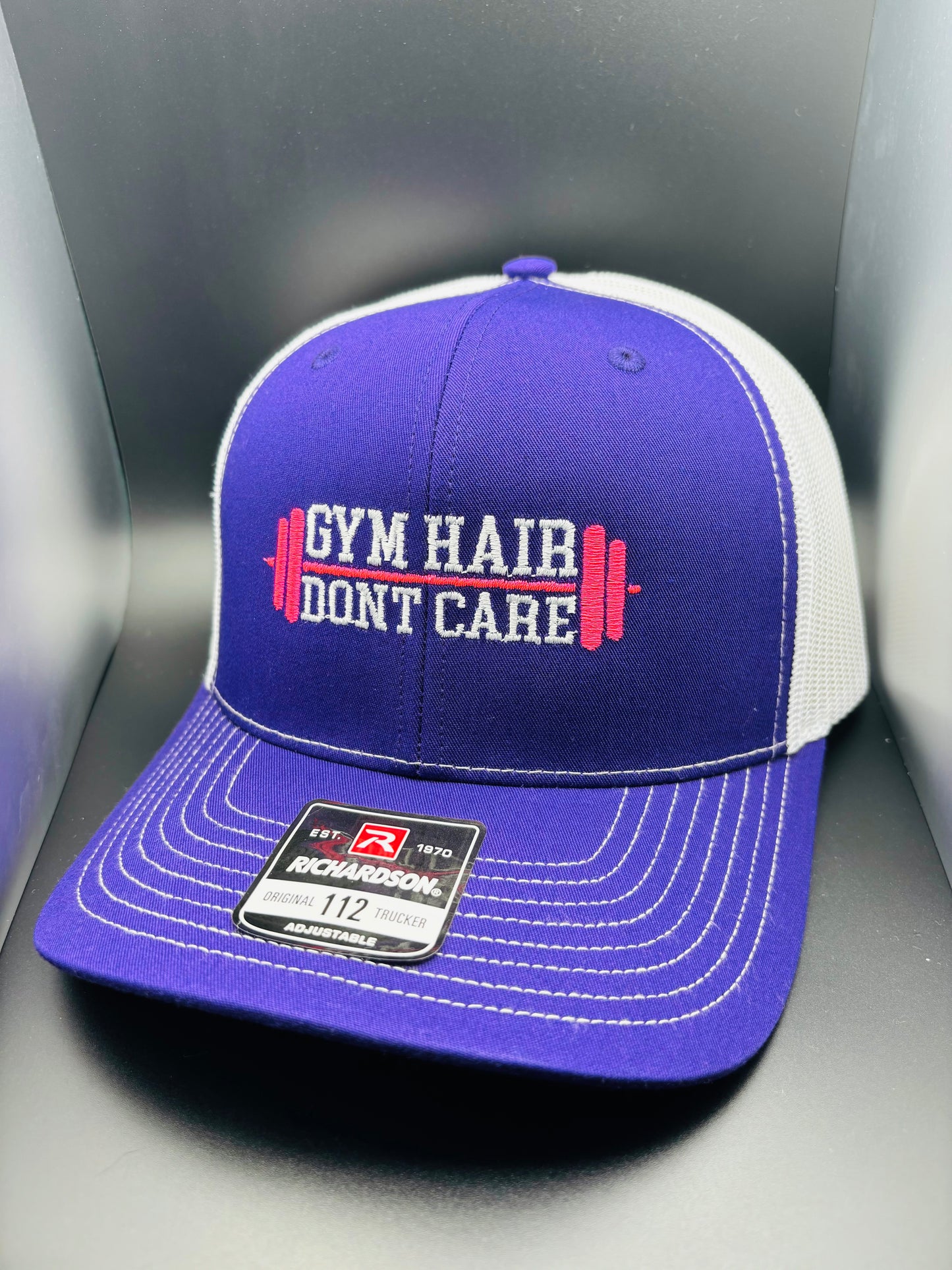 ‘Gym Hair Don’t Care’ Embroidered SnapBack Trucker Hat - Ryze North 