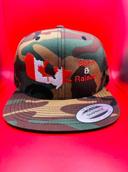 ‘Canadian Born and Raised’ Multicam Snapback Hat - Ryze North 