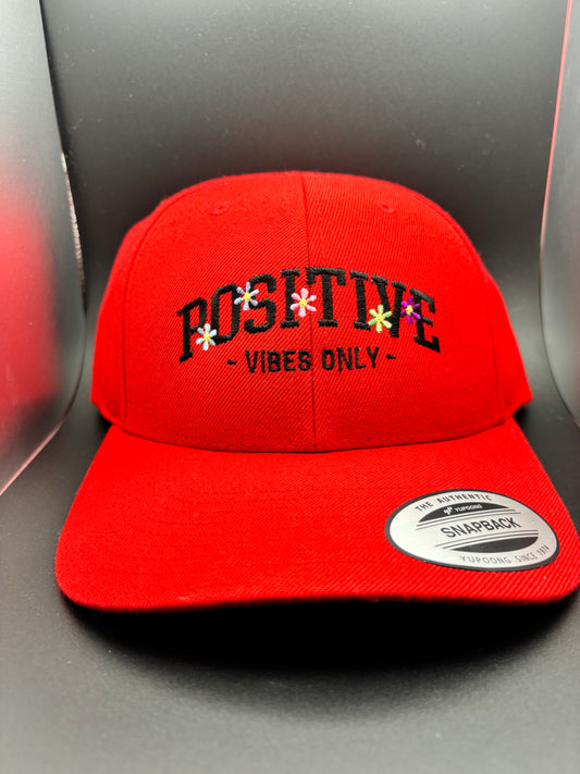 Positive Vibes Only Embroidered Classic SnapBack Hat - Ryze North 