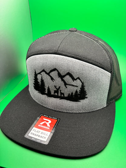 Mountains & Wilderness Embroidered 5 Panel SnapBack Hat - Ryze North 