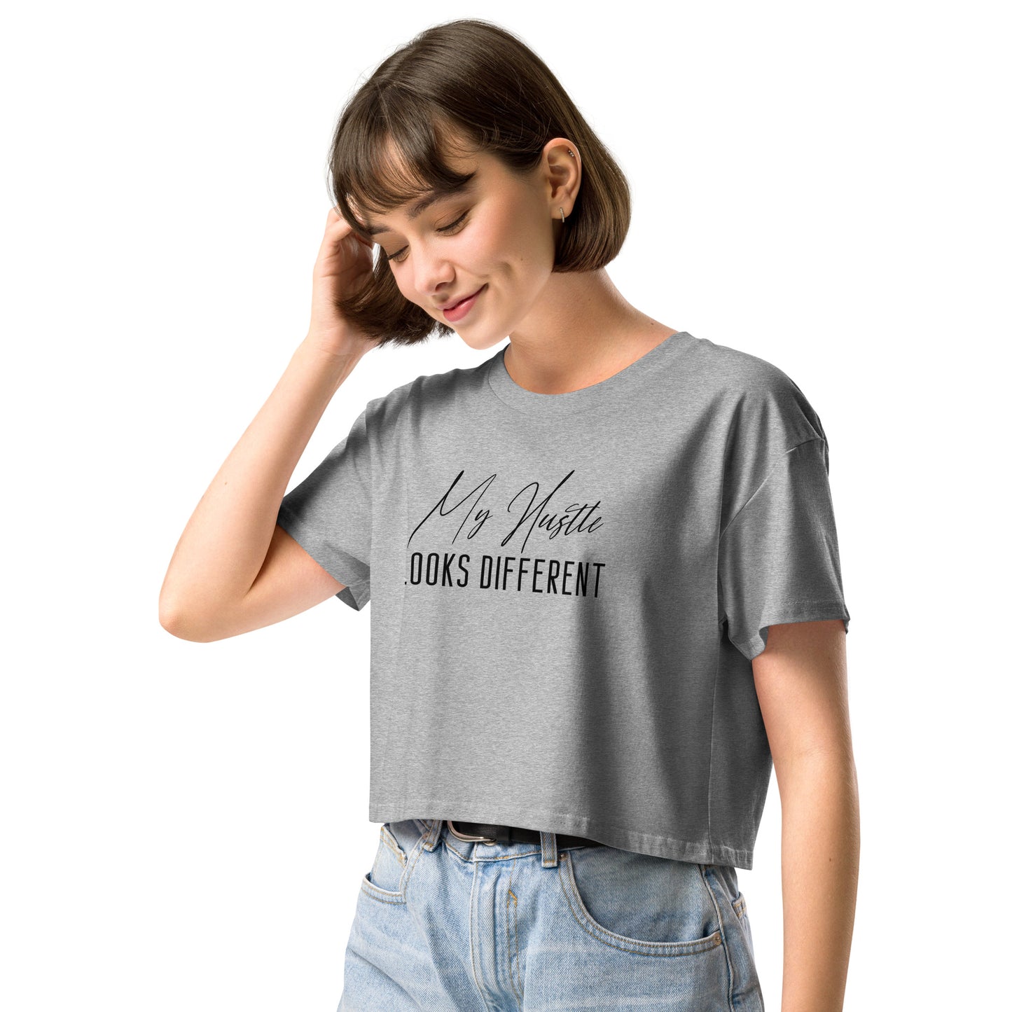 My Hustle Looks Different Women’s Premium Crop Top - Ryze North 