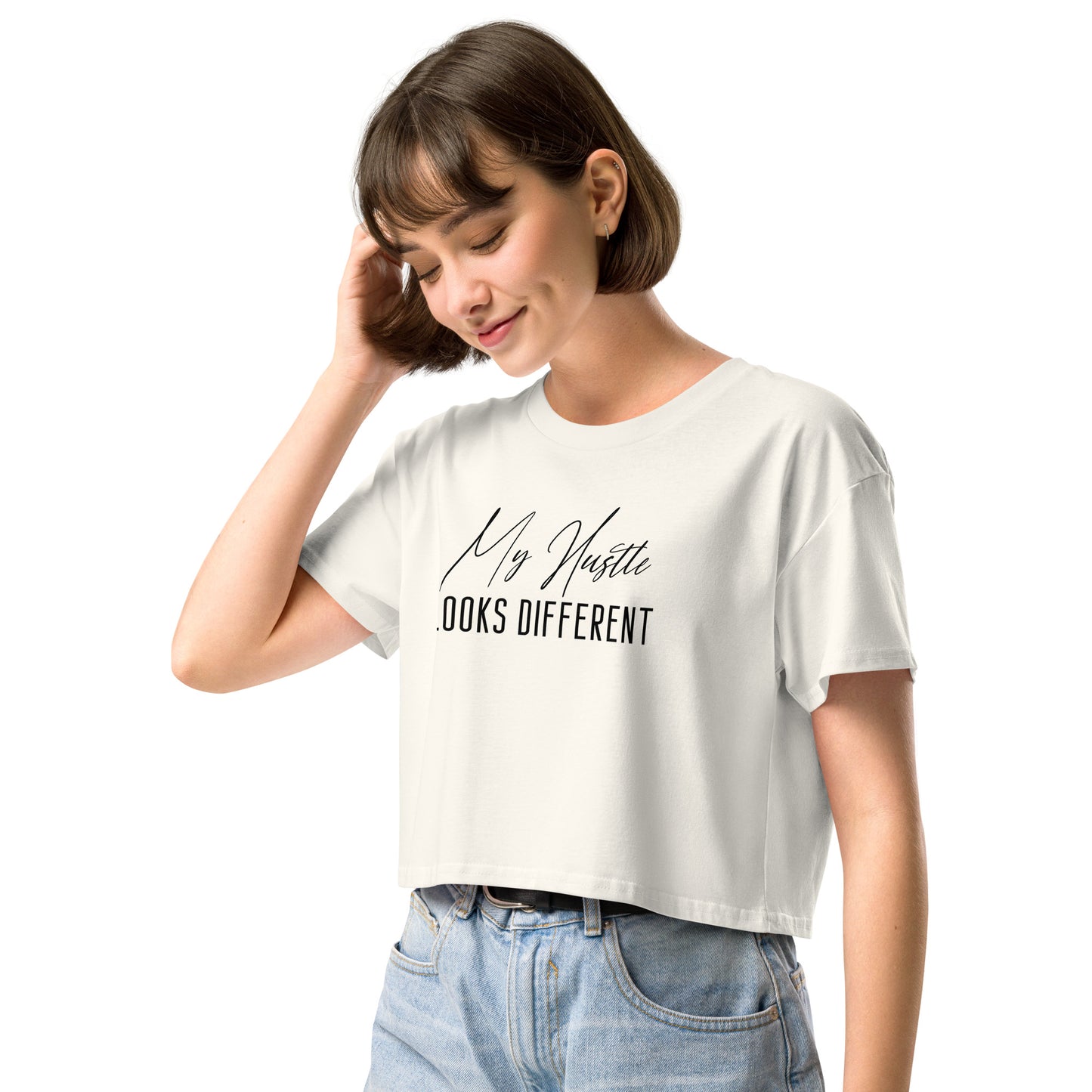 My Hustle Looks Different Women’s Premium Crop Top - Ryze North 