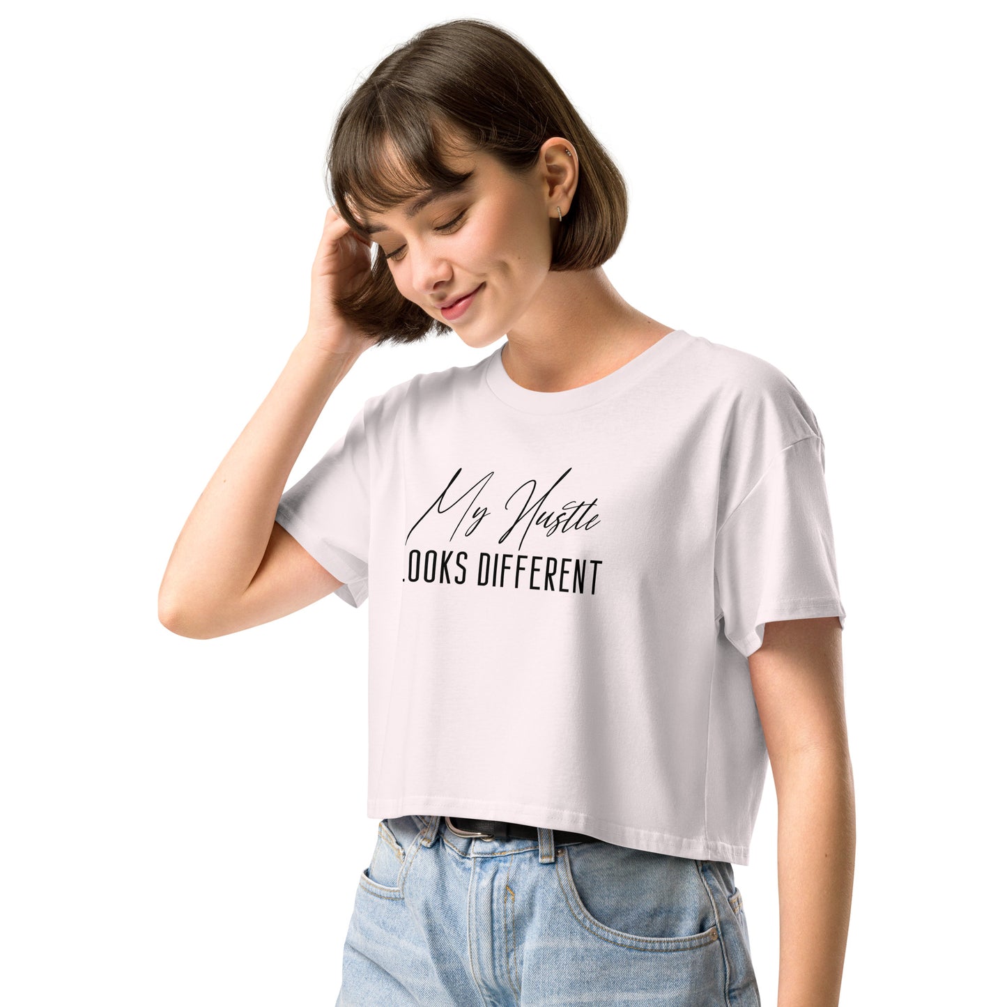 My Hustle Looks Different Women’s Premium Crop Top - Ryze North 