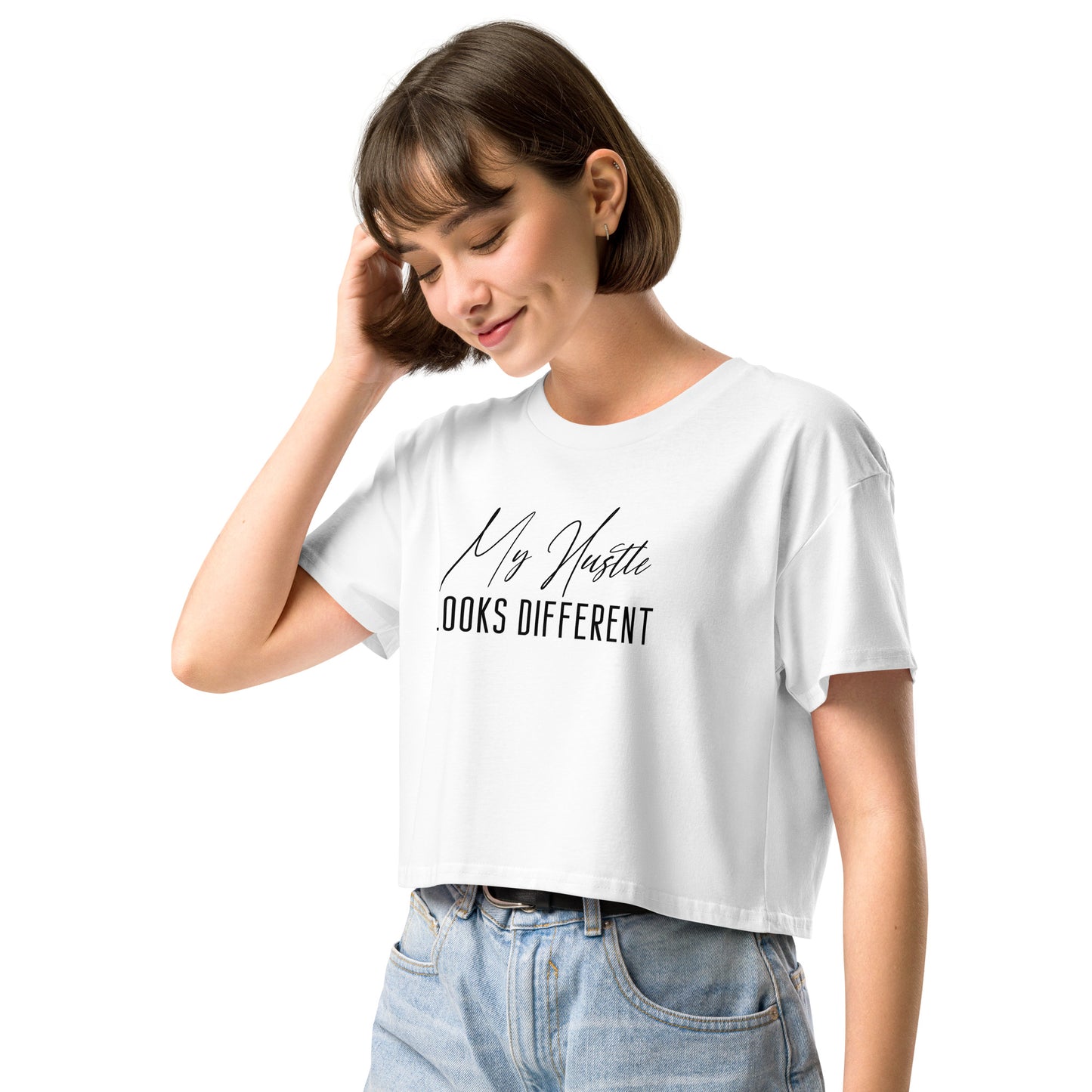 My Hustle Looks Different Women’s Premium Crop Top - Ryze North 